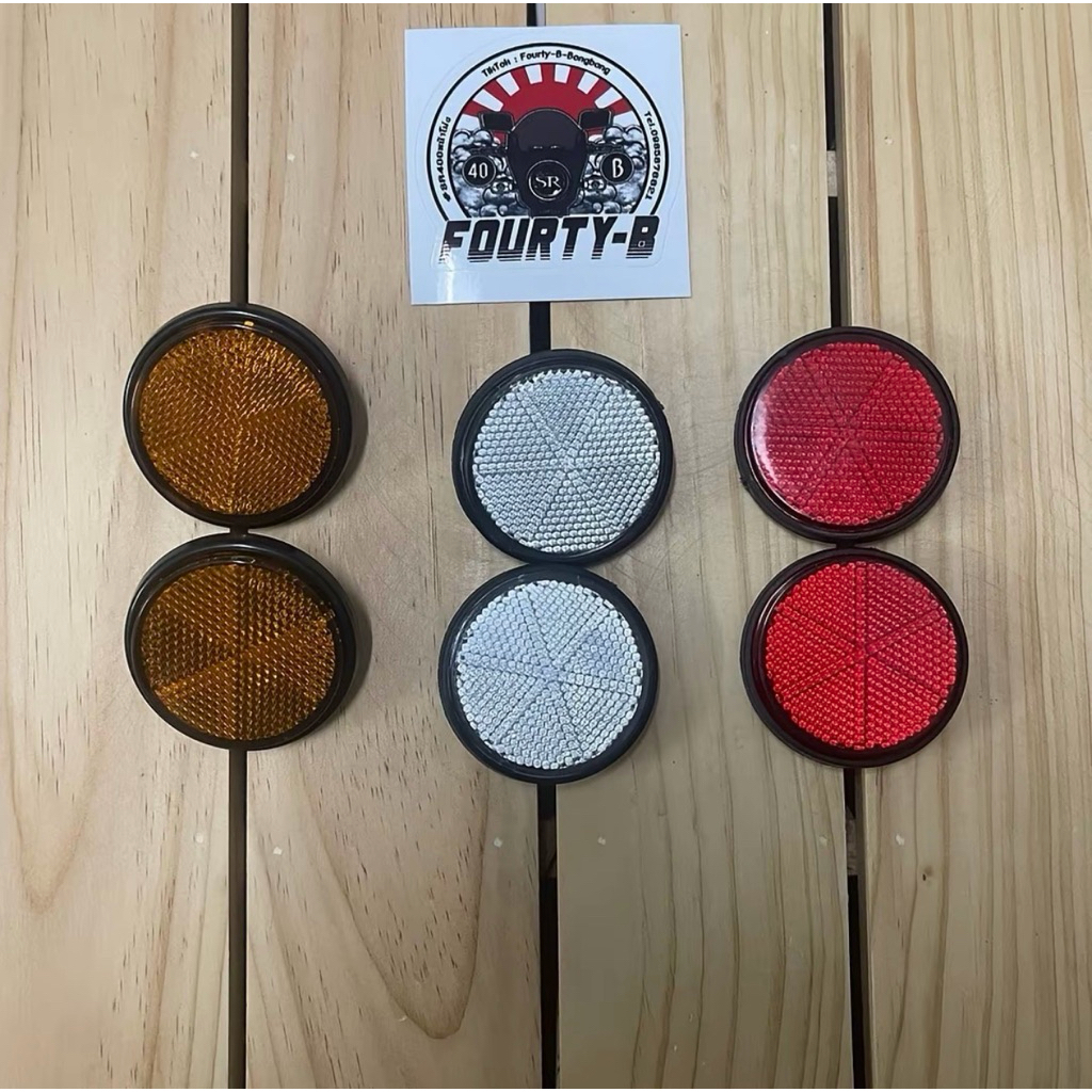 ทับทิมข้างโช๊คหน้า 1 คู่ / 2 ชิ้น สำหรับรถ SR400/500/400Fi สีส้ม สีแดง สีขาว พร้อมส่ง มีบริการเก็บเง