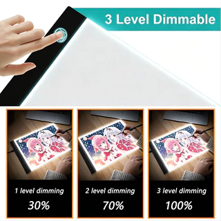 A4 A5 copy table การป้องกันดวงตา Drawing Copy Board การป้องกันดวงต LED กระดานวาดภาพ หรี่แสงได้ 3 ระดับ ใช้ไฟจากUSB