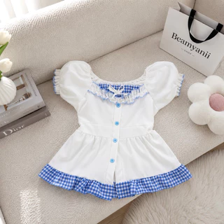 เสื้ออก 32-44 แขนตุ๊กตาแต่งอกและชายสก็อต ( Melody )