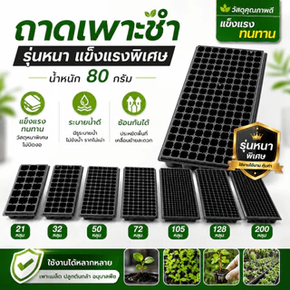 ถาดเพาะชำ รุ่นหนา 80กรัม ถาดเพาะกล้า ถาดเพาะเมล็ด ถาดเพาะชำ ขนาด 21 32 50 72 105 128 200 หลุม