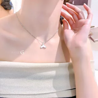 GLAMOR✨สร้อยเงินเเท้ Mermaid Tail สร้อยคอรูปหางปลาเปลือกหอยสีขาว ทำให้ผิวขาว เรียบหรูทำงาน
