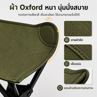 WTHB เก้าอี้แคมป์ปิ้ง พับได้ หมุนได้ 360° พกพาสะดวก รับน้ำหนัก 200kg พร้อมถุงเก็บ ใช้ได้ทั้งในร่มและ