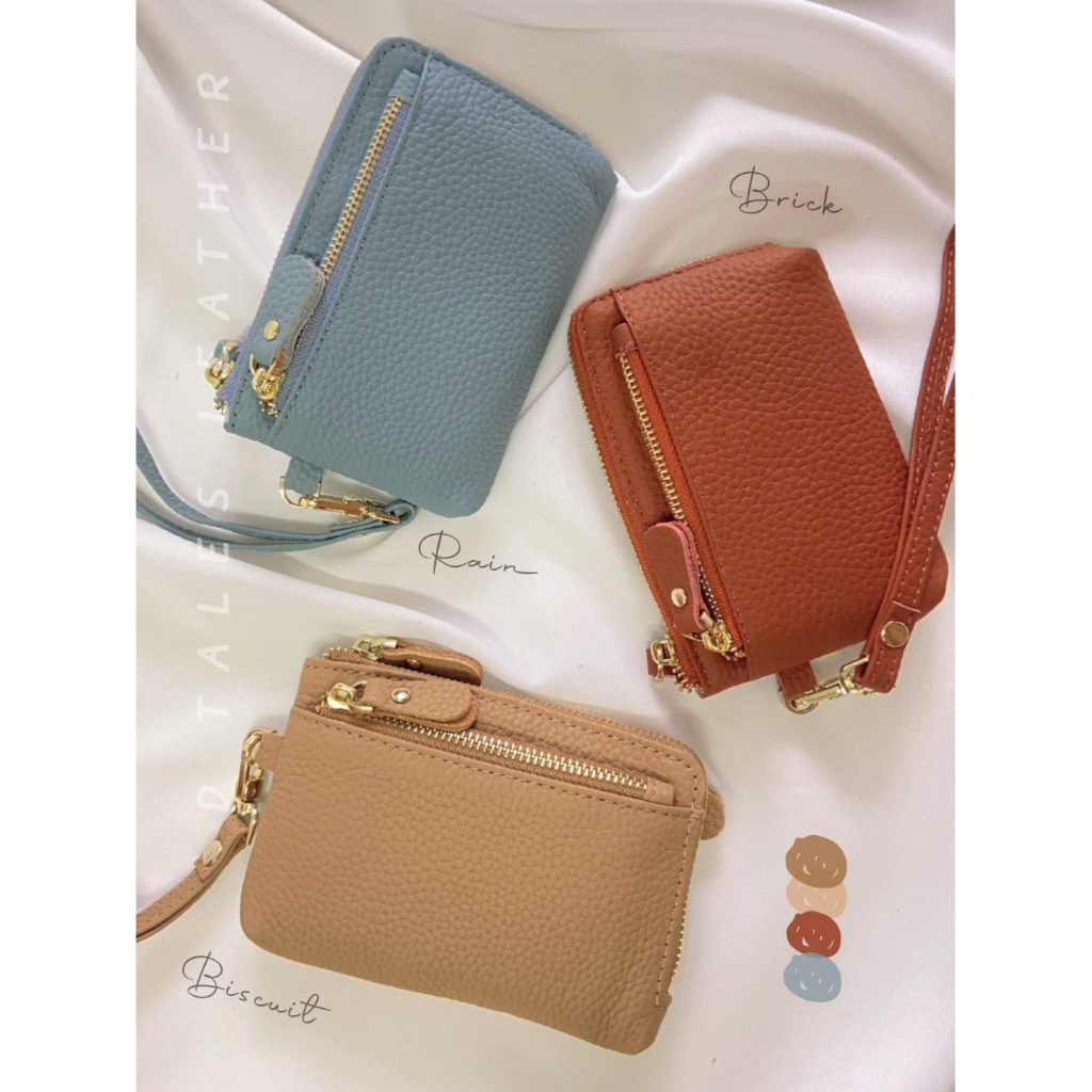 DTALES Dory กระเป๋าหนังแท้ คล้องมือ ใบเล็ก 24สี หนังนุ่มนัวมือ สวยจุทน BEST SELLER