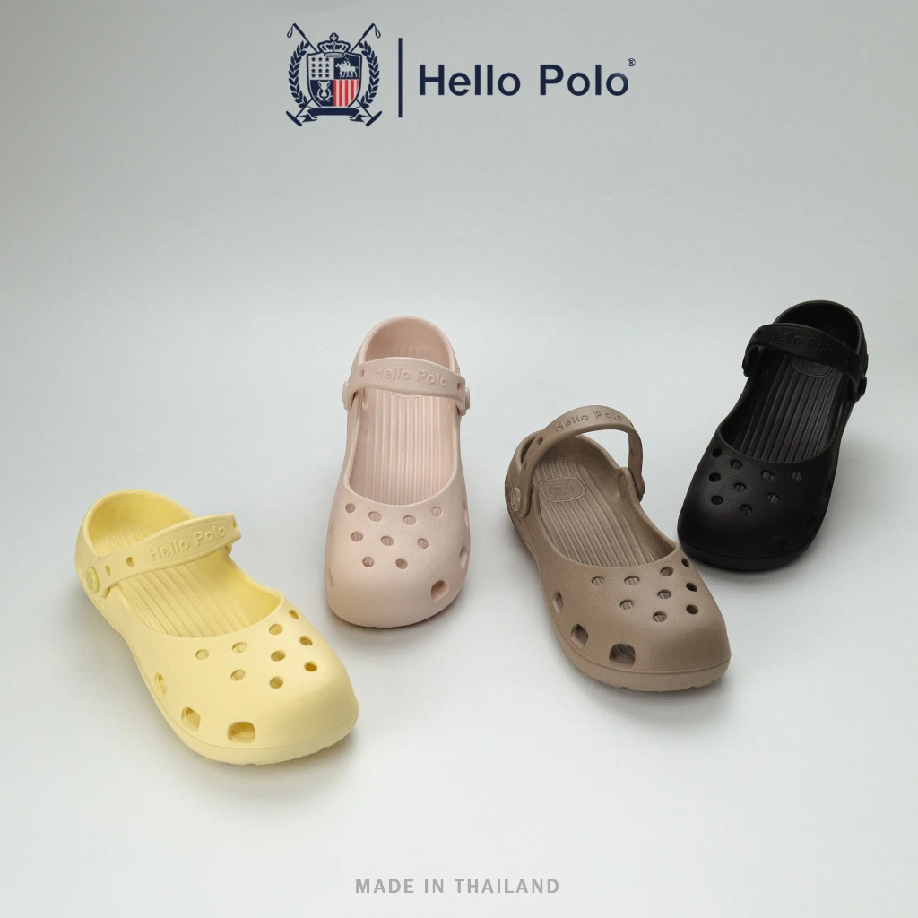 Hello Polo รองเท้าแฟชั่นผู้หญิง รองเท้าแมรี่เจน ทรงบัลเล่ต์ ดีไซน์เรียบง่าย กันลื่นและทนทาน EVA แฟชั่นฤดูร้อน HP8075