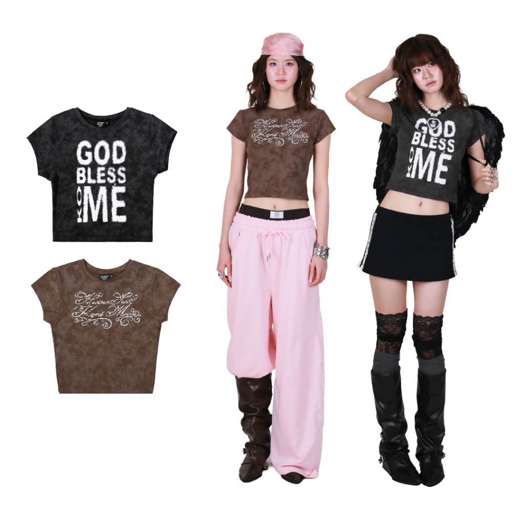 kome.offi เสื้อยืด baby tee รุ่น blessed me / heaven