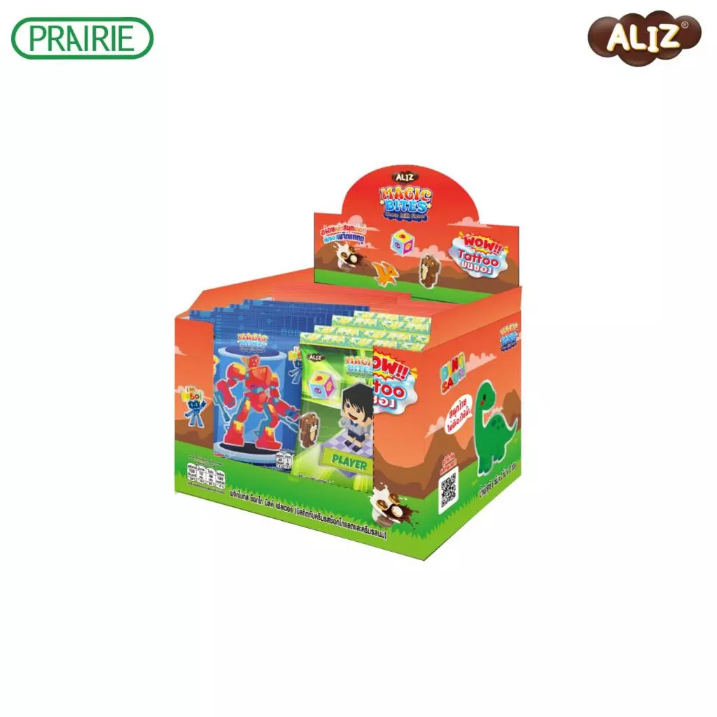 อลิซ เมจิกไบท์ส ช็อกโก มิลค์ 12ก. I Aliz MagicBites Choco Milk Flavor 12g (1กล่องมี 12 ชิ้น)