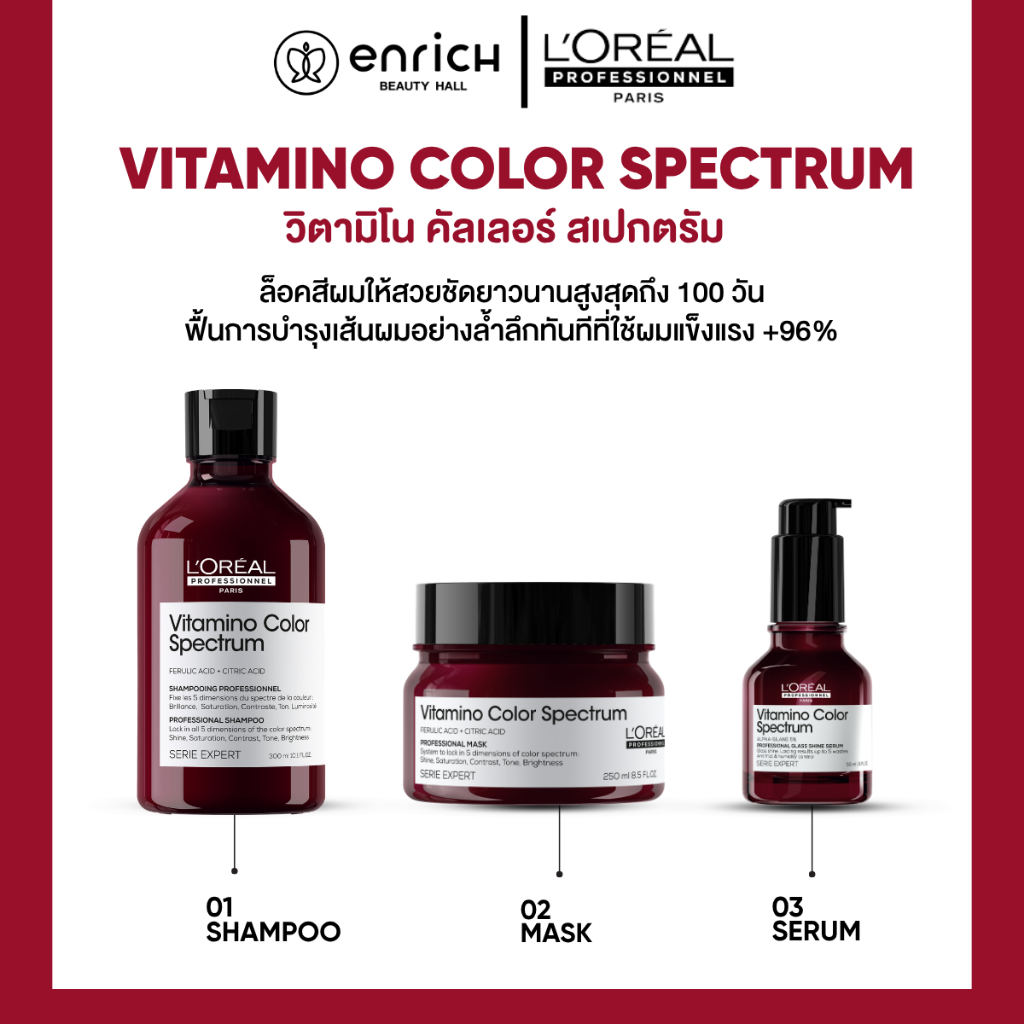 L'Oreal SERIE EXPERT Vitamino Color Spectrum แชมพู บำรุงผมทำสี ปกป้องสีผม บำรุงผมทำสีอย่างล้ำลึก