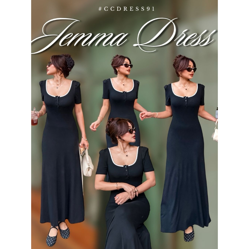 Chuuclothing Jemma dress พร้อมส่ง Navy / Black / Browne