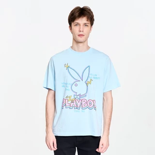 PLAYBOY 06PB เสื้อยืด เสื้อผ้าผู้ชาย/เสื้อ/เสื้อยืดสีน้ำเงิน รุ่น P1MT265TB068BL