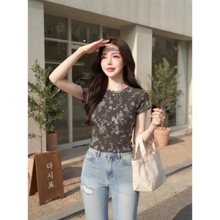 A1081 เสื้อยืดลายจุด & ลายดอก ไอเทมใส่ง่าย แมทช์ได้ทุกวัน ทรงเบสิก