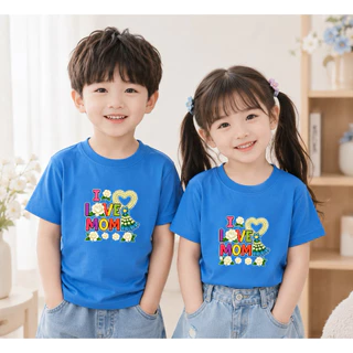 เสื้อสีฟ้า เสื้อวันแม่ รักแม่ เสื้อลายวันแม่ เสื้อลายดอกมะลิ ผ้าคอตตอน100% ผ้าไมโครพิมพ์ทั้งตัว