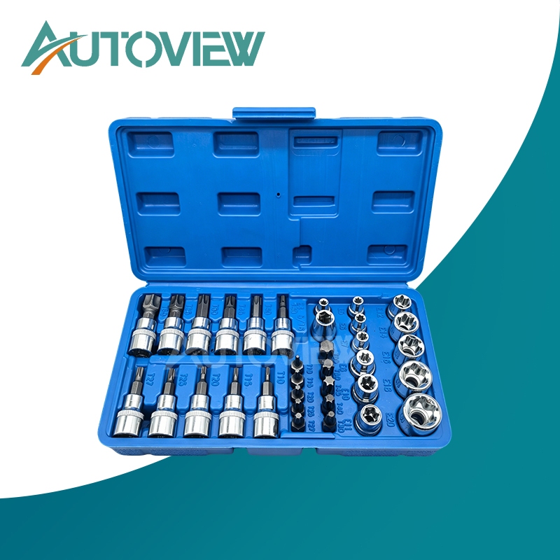 ชุดลูกบล็อก ดอกขัน หัวท็อกซ์ E 34 ชิ้น เครื่องมือช่างครบชุด สำหรับงานซ่อมรถ Autoview
