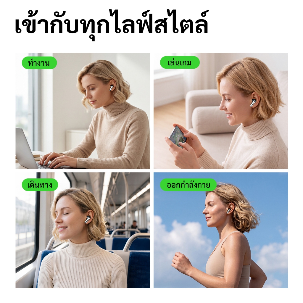 GOOJODOQ J247 หูฟังแบบใส่ในหู Bluetooth 5.3 หูฟังบลูทูธ รูปที่ 2