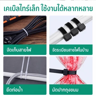RAYPAL เคเบิ้ลไทร์ 100เส้น Cable Tie4/6/8/10/12นิ้ว สายรัดไนล่อน หนวดกุ้ง สายเคเบิ้ลไทร์ Nylon Plastic ขายส่ง จังหวัดปท