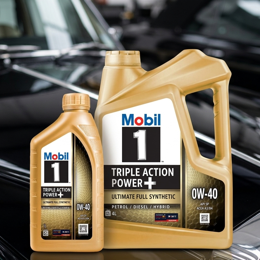 น้ำมันเครื่องเบนซิน Mobil 1 Triple Action Power+ ขนาด 4 ลิตร