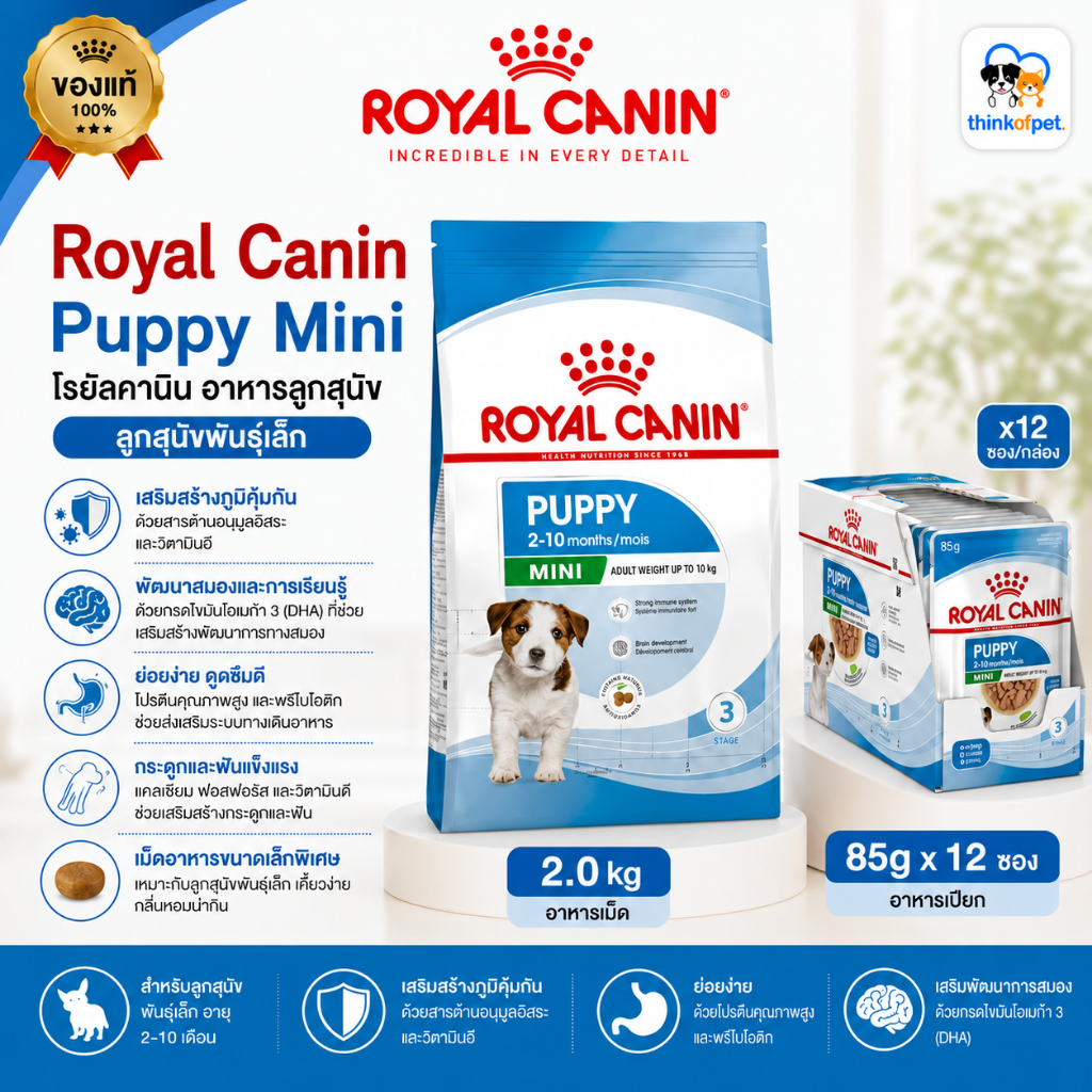 Royal Canin Mini Puppy อาหารสุนัข โรยัล คานิน สำหรับลูกสุนัขพันธุ์เล็ก