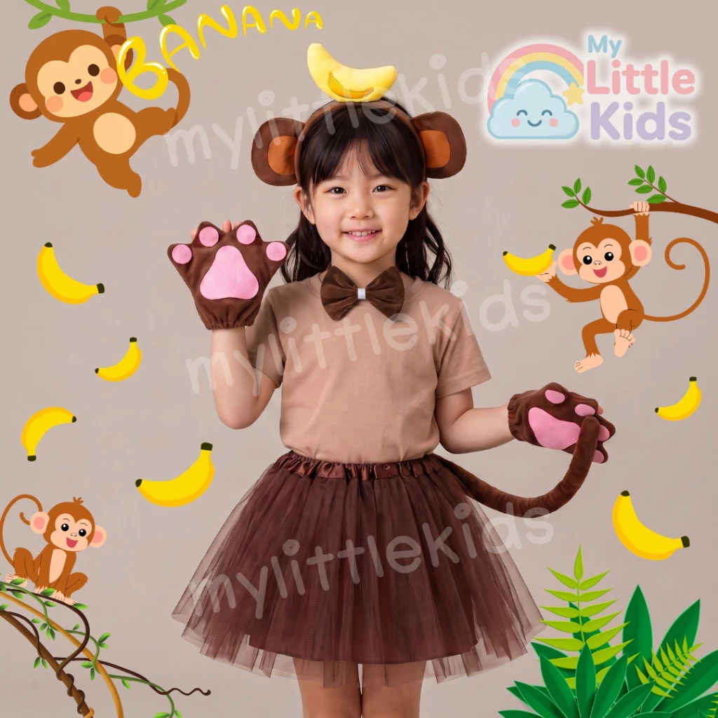 ชุดแฟนซีลิงเด็ก ชุดแฟนซีลิง ชุดสัตว์เด็ก ชุดแฟนซีสัตว์ Monkey Costume สำหรับงานแสดง งานโรงเรียน วันฮาโลวีน กิจกรรมเด็ก
