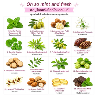 ของแท้ 100% สบู่ช้อคโกแลตมิ้นท์ สาธิดาเฮิร์บ ขนาด 15 กรัม