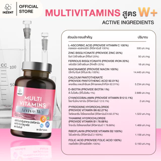 [NEW] โปรเปิดตัว 1 แถม 1 Multivitamins Active W+ ผลิตภัณฑ์เสริมอาหาร มัลติวิตามิน แอคทีฟ ดับเบิ้ลยู พลัส ตรา อินเซ้นส์
