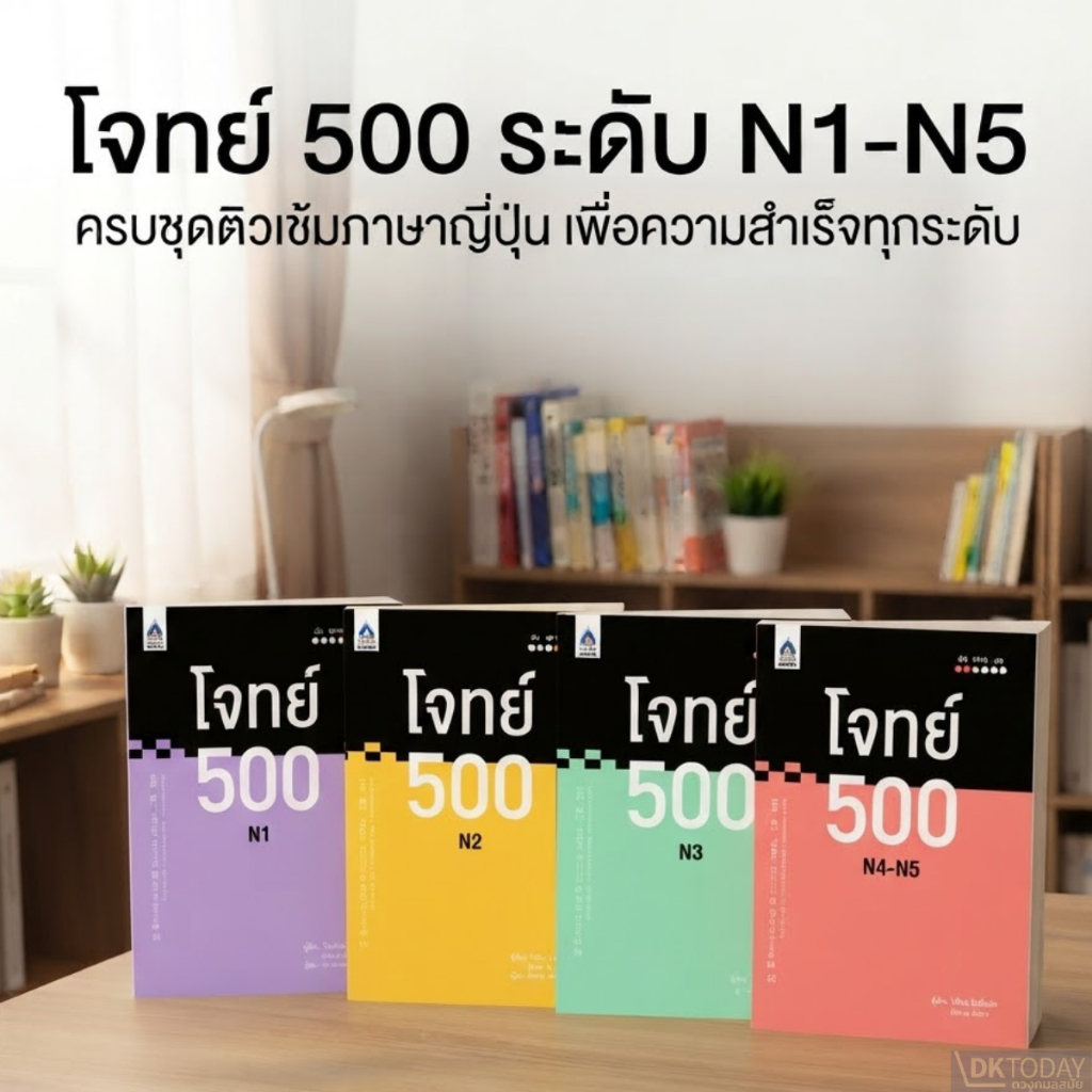 DKTODAY หนังสือ โจทย์ 500 ระดับ N1-N5 (ภาษาและวัฒนธรรม สมาคมส่งเสริมเทคโนโลยี ไทย-ญี่ปุ่น)