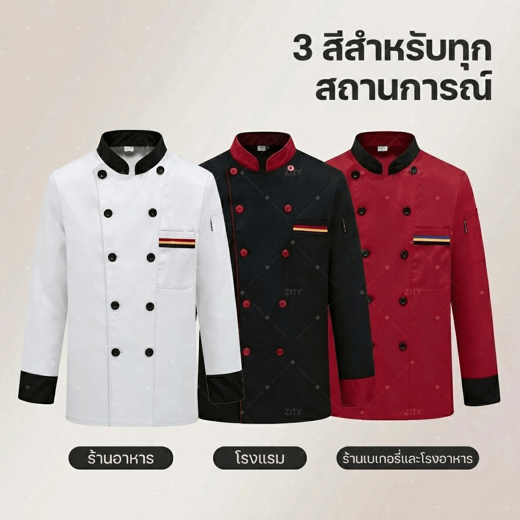 แจ็คเก็ตเชฟ Unisex สีดำแขนสั้น ชุดระบายอากาศ รูปที่ 8