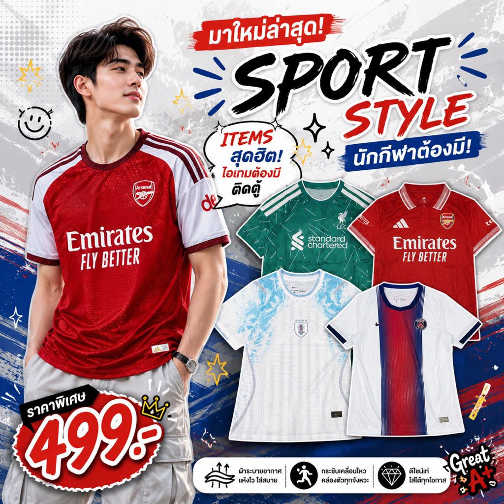 เสื้อกีฬา Player รุ่น Training Wear ดีไซน์เท่