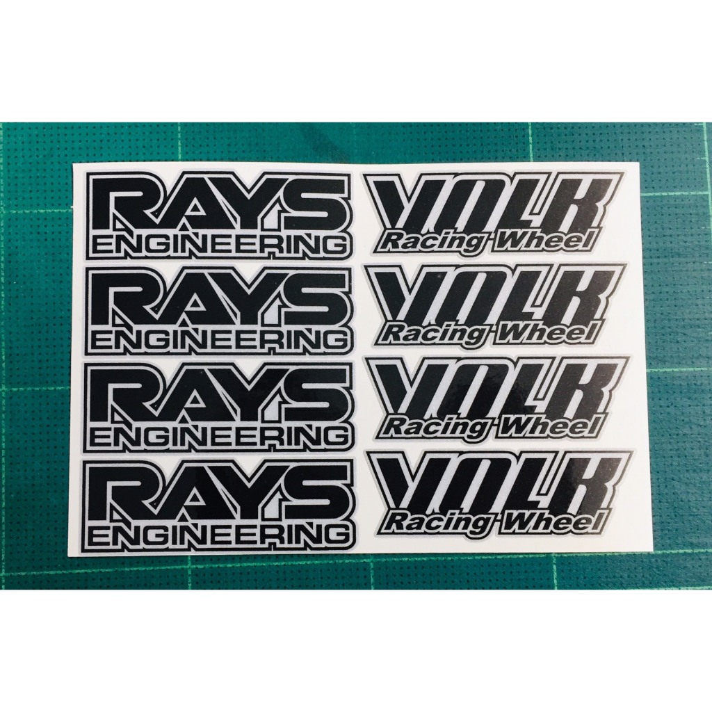 สติ๊กเกอร์ Rays Volk ติดก้านล้อTE37 สะท้อนแสงแท้ สีดำ (1ชุด=4ล้อ)