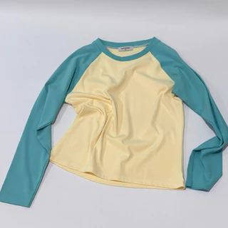 เสื้อแขนยาวทูโทน ผ้าคอตตอนแต่งแขน (แขนยาวทูโทน)