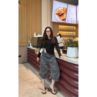 CAMO JORTS ขา5ส่วนลายทหาร jeansbypat