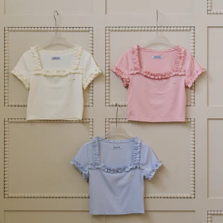 Nineties Design : Letter Slim เสื้อยืดครอป ทรงสลิม คอเหลี่ยม สุดคิ้ววส์ที่ต้องมี รุ่น Sola
