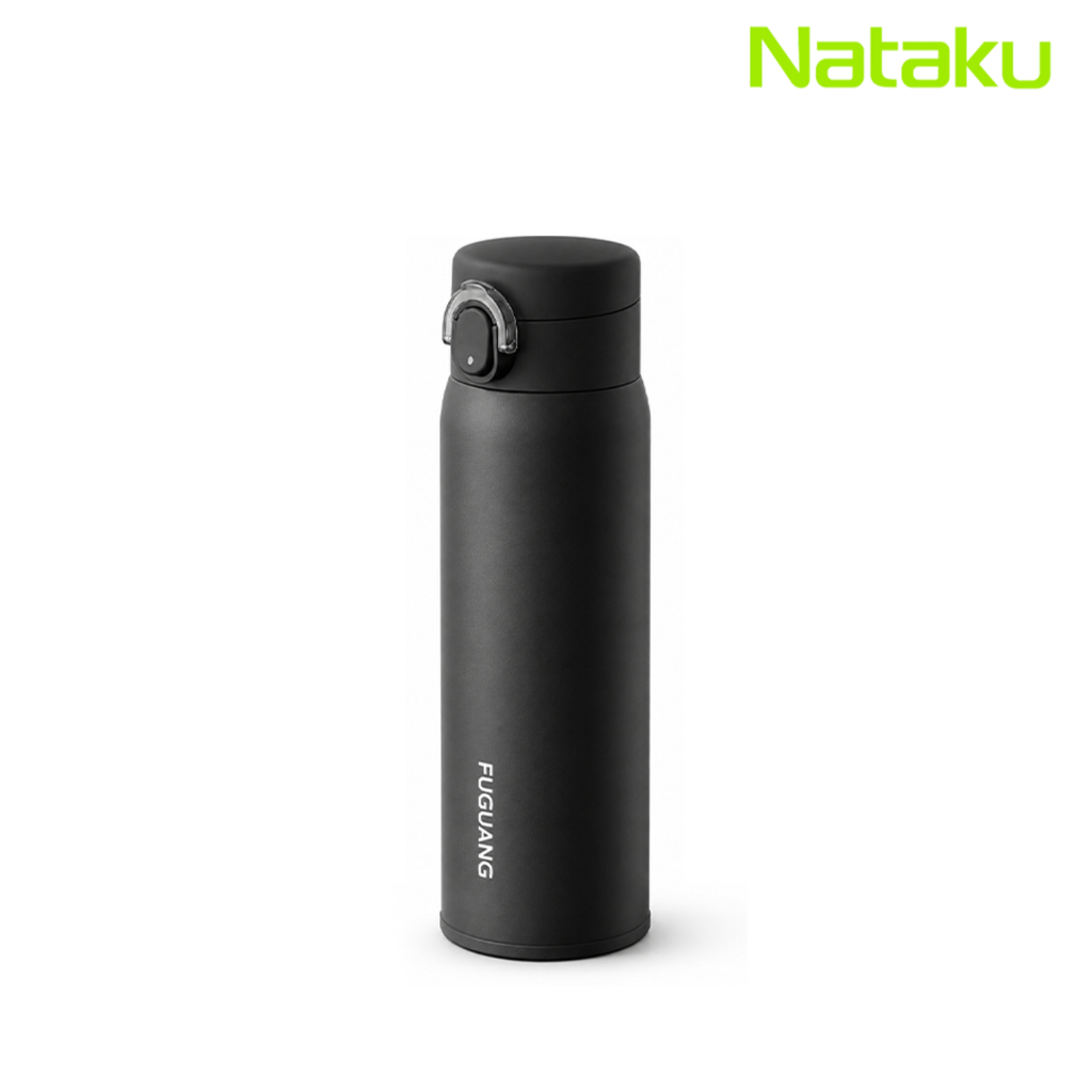 Nataku ขวดเก็บความเย็น Stainless Steel 500ml ฝาเปิดมือเดียว พร้อมตัวกรองชา Thermal Water Bottle พกพาง่าย