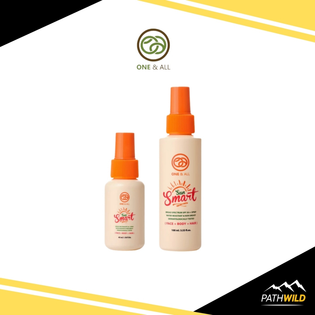 One & All Sun Smart Sun Spray SPF50+PA++++ สเปรย์กันแดดหน้า+ตัวแบบใส