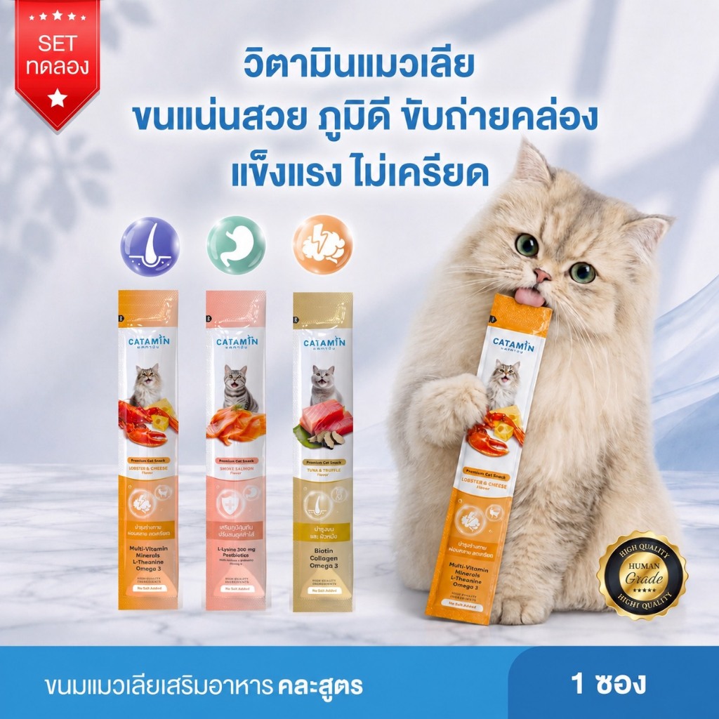 CATAMIN ขนมแมวเลียเสริมวิตามิน ( 1 ซอง )