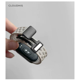 สายรัดข้อมือ Xiaomi Mi Band 10 อย่างเป็นทางการ พร้อมตัวล็อคแม่เหล็กระบายอากาศ และสายซิลิโคนเจาะรูสำหรับ Xiaomi 8/9 NFC