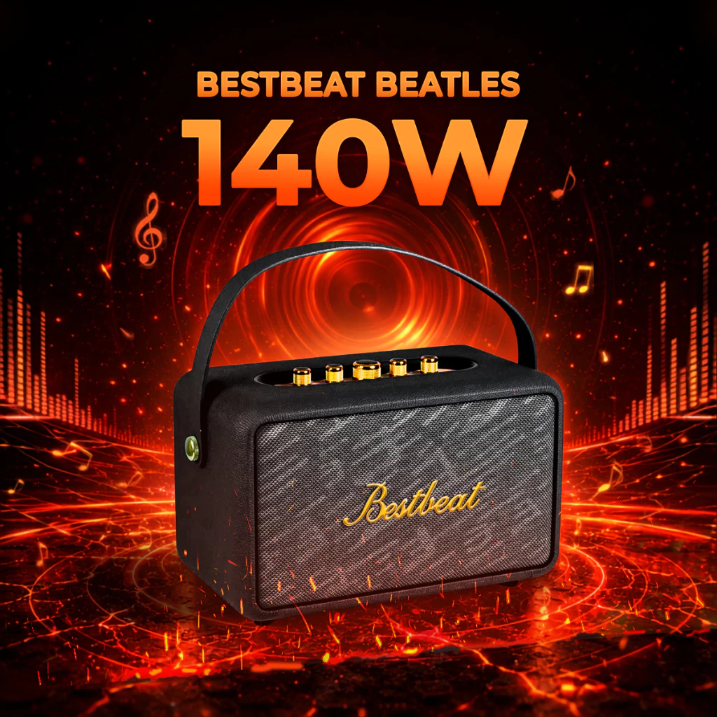 [NEW][แถมไมค์] Bestbeat-Beatles ลำโพงบลูทูธ140W แบต10,800mAh ปรับเบสแหลมได้เบสแน่น รับประกัน1ปี [ของขวัญ]แถมฟรีไมค์1ตัว