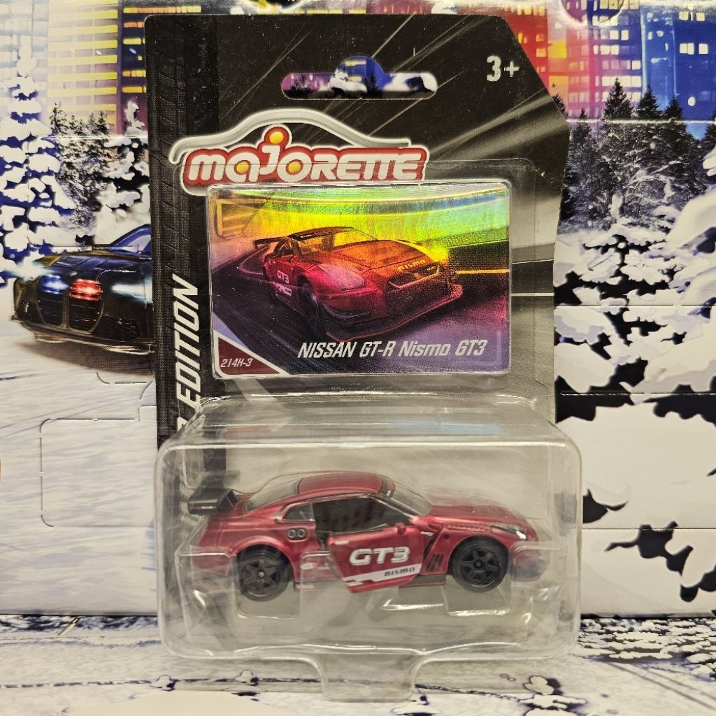 โมเดล รถของเล่น Majorette Nissan GTR R35 Nismo GT3 สีแดง ลาย GT3 ในแพ็ค รถสวย หายาก