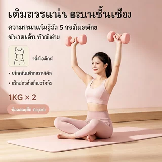 ดัมเบลหกเหลี่ยมหุ้มยางคู่ 2 ชิ้น น้ำหนัก 1-3 กก. ดัมเบลออกกำลังกายฟิตเนส สำหรับลดไขมันต้นแขน Dumbbells