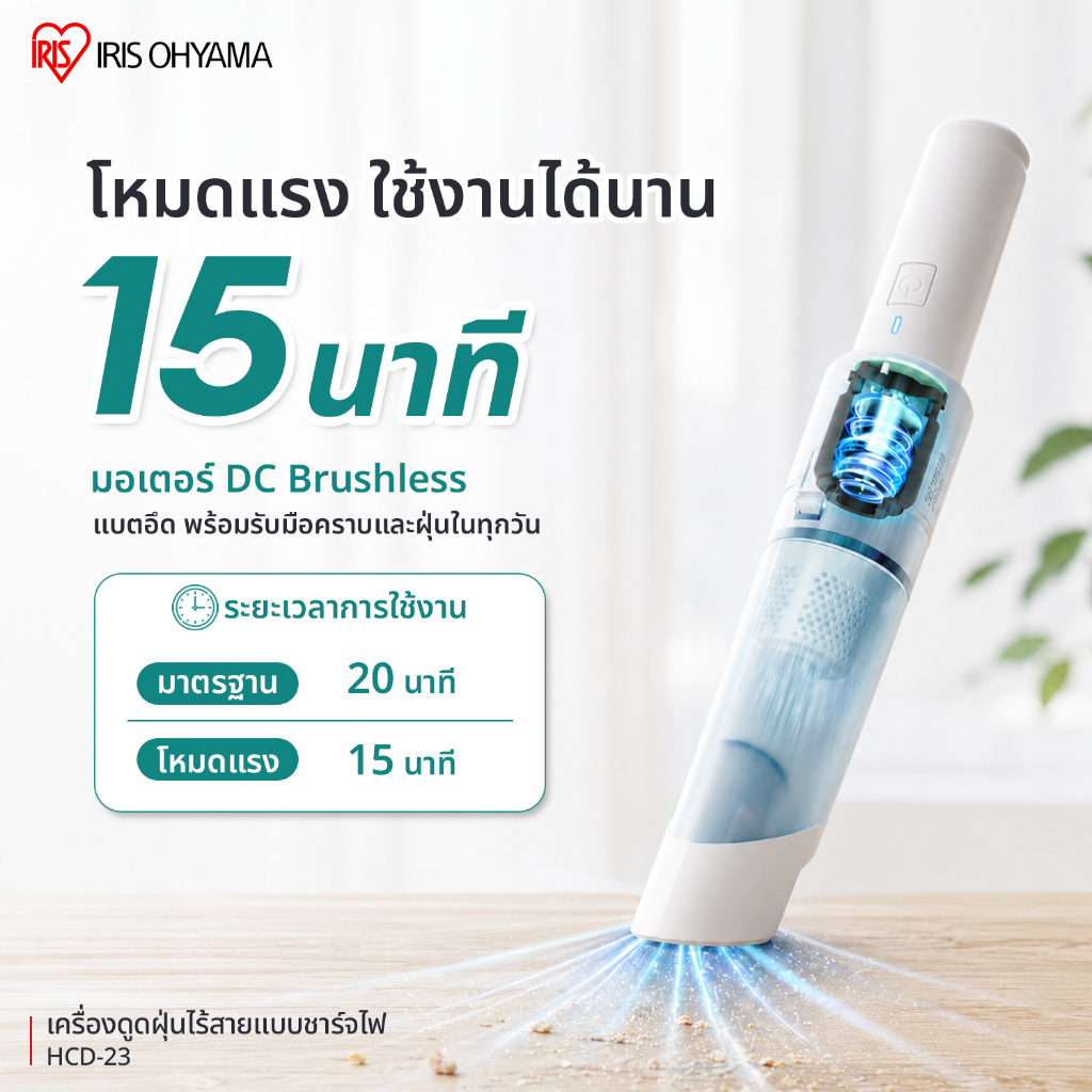 IRIS OHYAMA ไอริส โอยามะ เครื่องดูดฝุ่นไร้สายพลังดูดแรง เครื่องดูดฝุ่นมือถือ รุ่น HCD-21 และ ใหม่ HCD-23 รูปที่ 9