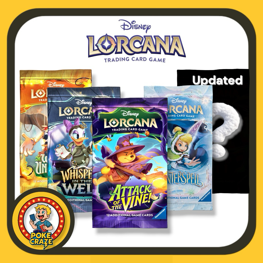 Disney Lorcana TCG ภาษาอังกฤษ การ์ดเกม รวมทุกเซ็ต การ์ด12ใบ(English) Fabled, Wild unknown, Wniter spell