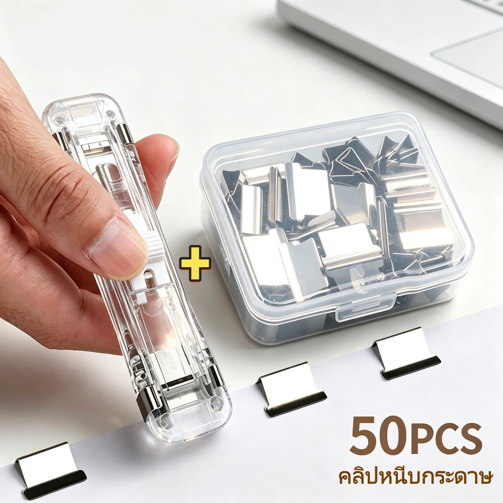 เครื่องเย็บกระดาษไร้เข็ม Needleless stapler เครื่องเข้าเล่ม คลิปหนีบกระดาษ ไม่ทำร้ายกระดาษ ใช้ซ้ำได้ อุปกรณ์สำนักงาน