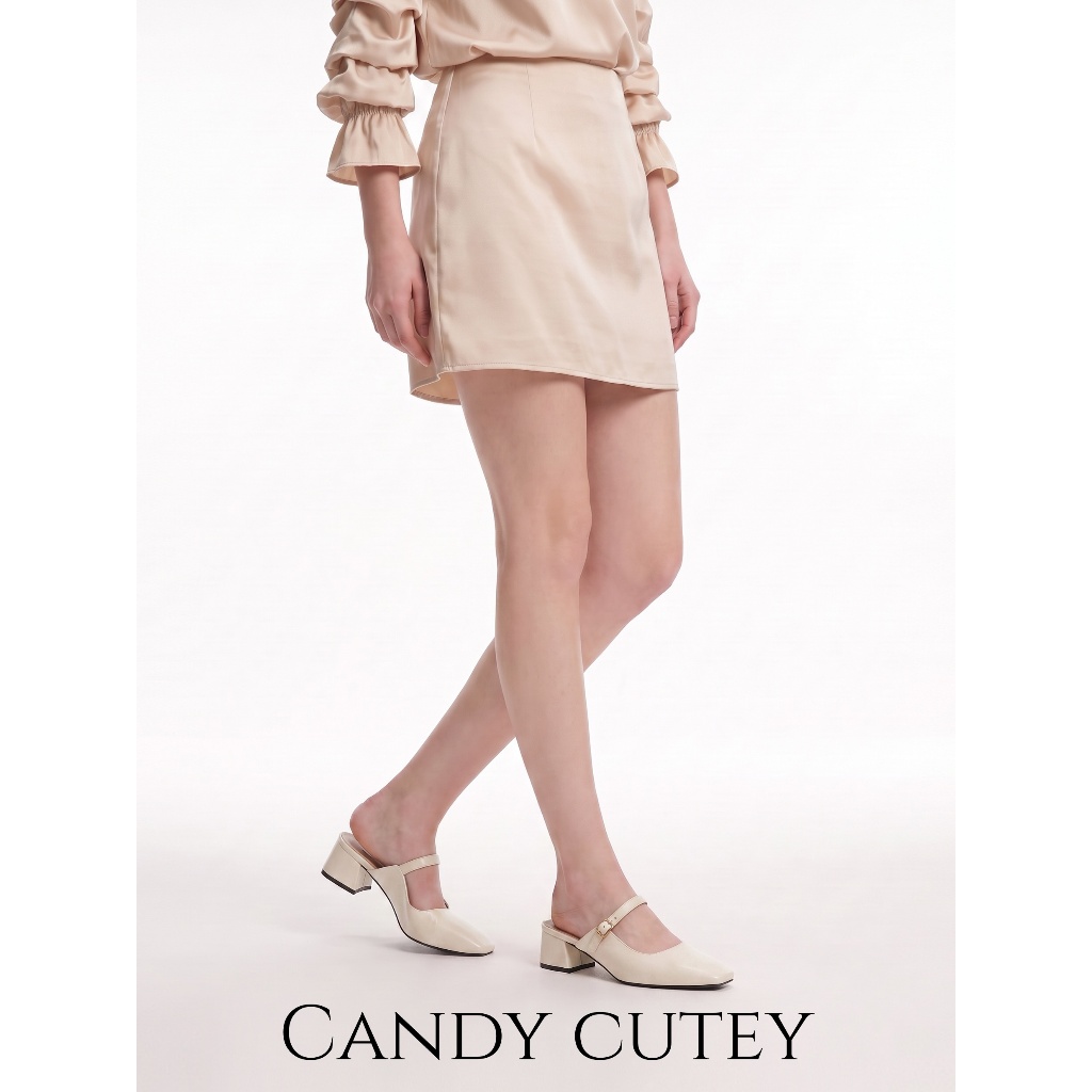 CandyCutey รองเท้าแตะแมรี่เจนส้นต่ำ แผ่นรองเท้านุ่มมาก รูปที่ 3