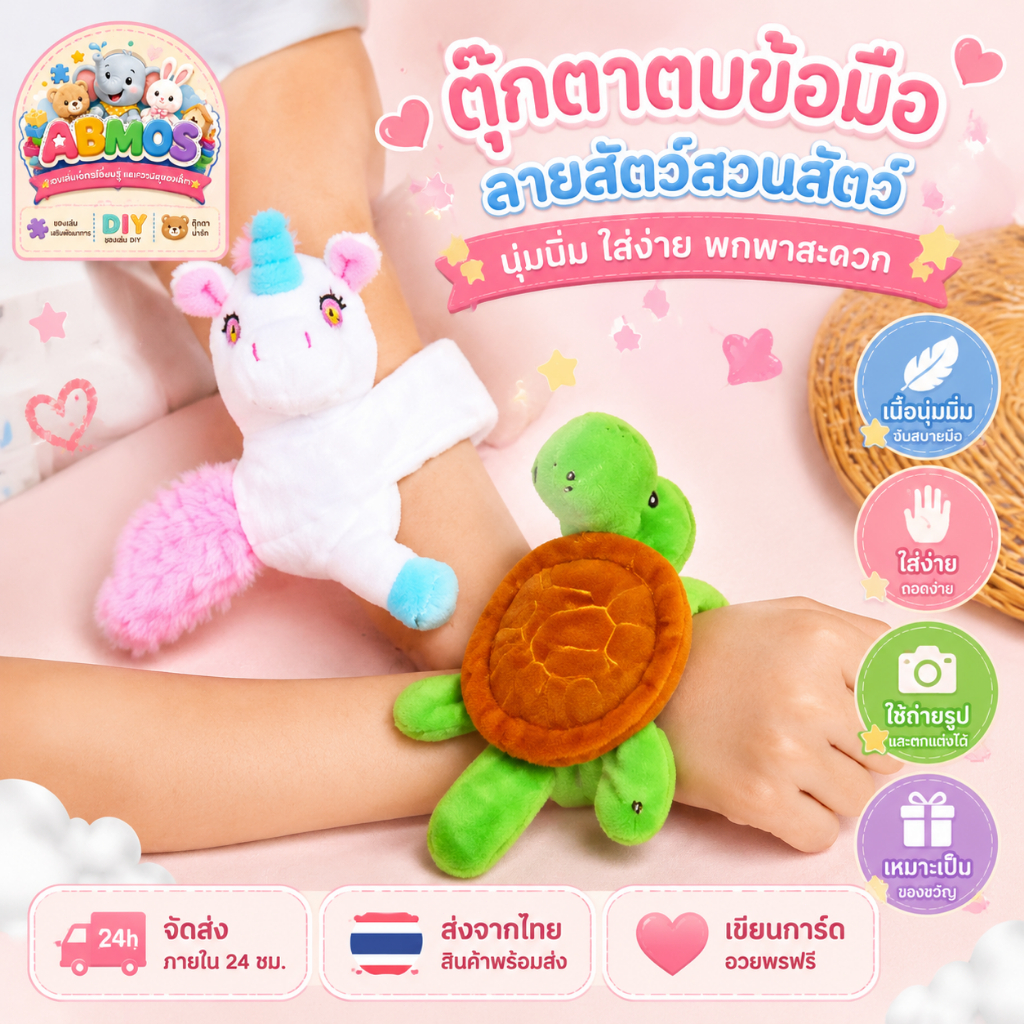 ตุ๊กตาตบข้อมือสัตว์น่ารัก พวงห้อยข้อมือดีไซน์คิวท์ ตุ๊กตาผ้านุ่ม ของเล่นแฟชั่น พกพาง่าย ของสะสม ของขวัญสำหรับเด็กและวัยร