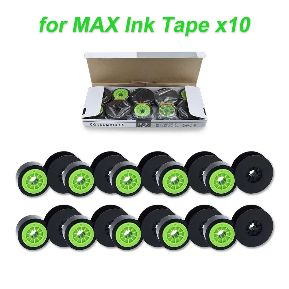 10PK MAX Ink Ribbon Resin Tape Compatible MAX Lettering Machine Printer LM-IR300B for MAX LM Series LM-380 LM-390 LM-370