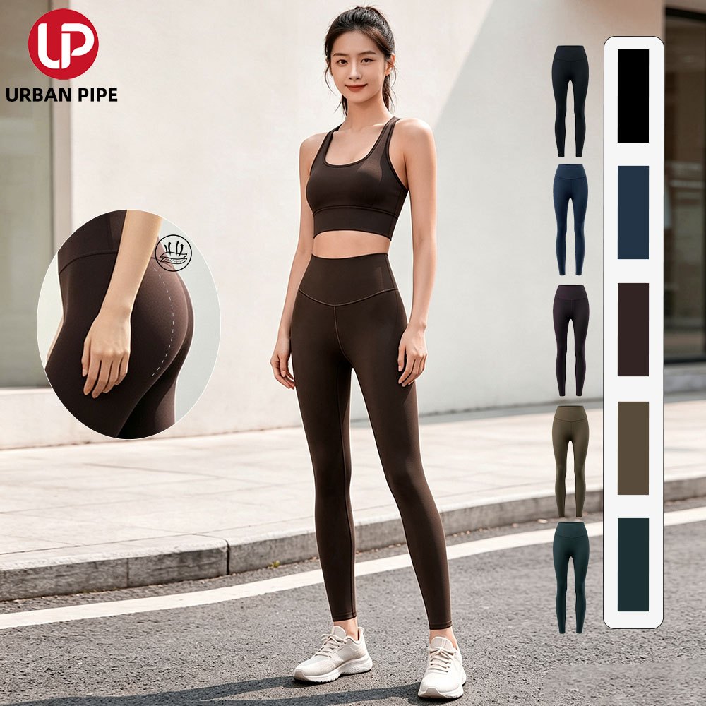 URBAN PIPE กางเกงโยคะขายาว กางเกงเลกกิ้ง กางเกงออกกำลังกายผู้หญิงเป้าไม่ยิ้มแบบไร้ตะเข็บหน้าเป้าเก็บสัดส่วน yg02
