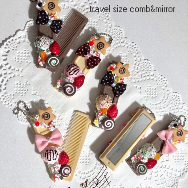 mini size mirror&comb หวีกระจกพกพา