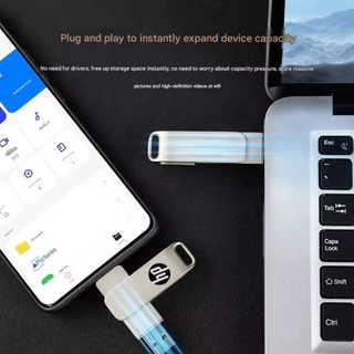HP Type-C 2-in-1 OTG USB 3.0 ความเร็วสูง 1TB/2TB สำหรับมือถือ iPhone Android พกพาสะดวก