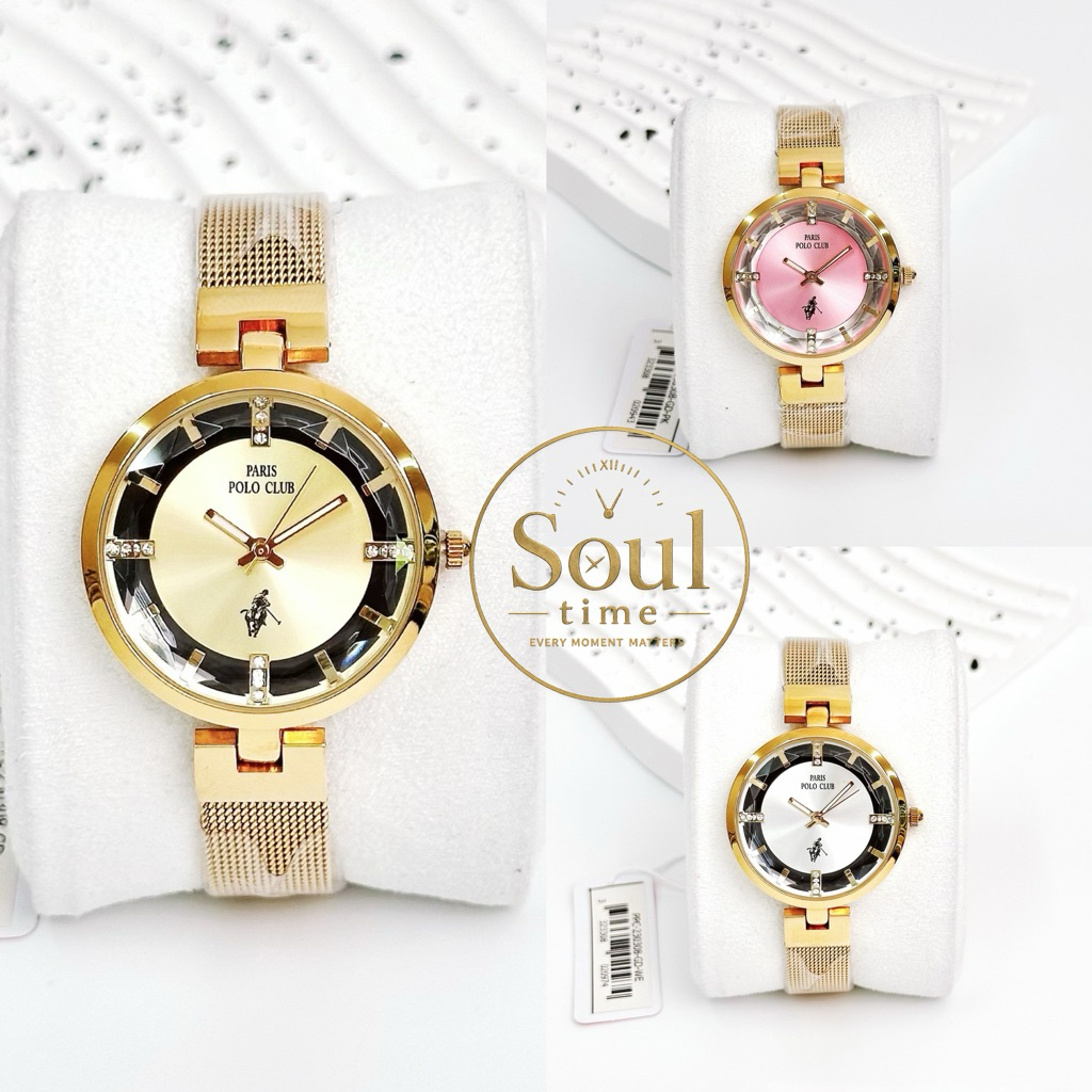 Polo Club Watch PPC-230308 นาฬิกาหญิง กันน้ำ หน้าปัด 32 มม. ของแท้ ประกันศูนย์ไทย 1 ปี