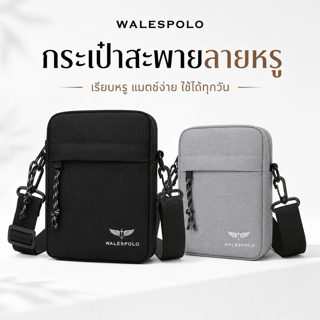 พร้อมส่ง กระเป๋าสะพายข้างผู้ชาย แฟชั่นมินิมอล ช่องเก็บของเป็นระเบียบ ผ้าไนลอนน้ำหนักเบา กระเป๋าคาดอกผู้ชายใช้เที่ยวทำงาน