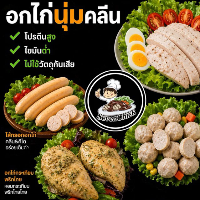 อกไก่ อกไก่นุ่ม อกไก่คลีน ปรุงสำเร็จพรัอมทาน [แพ็คฟรีกล่องโฟม]