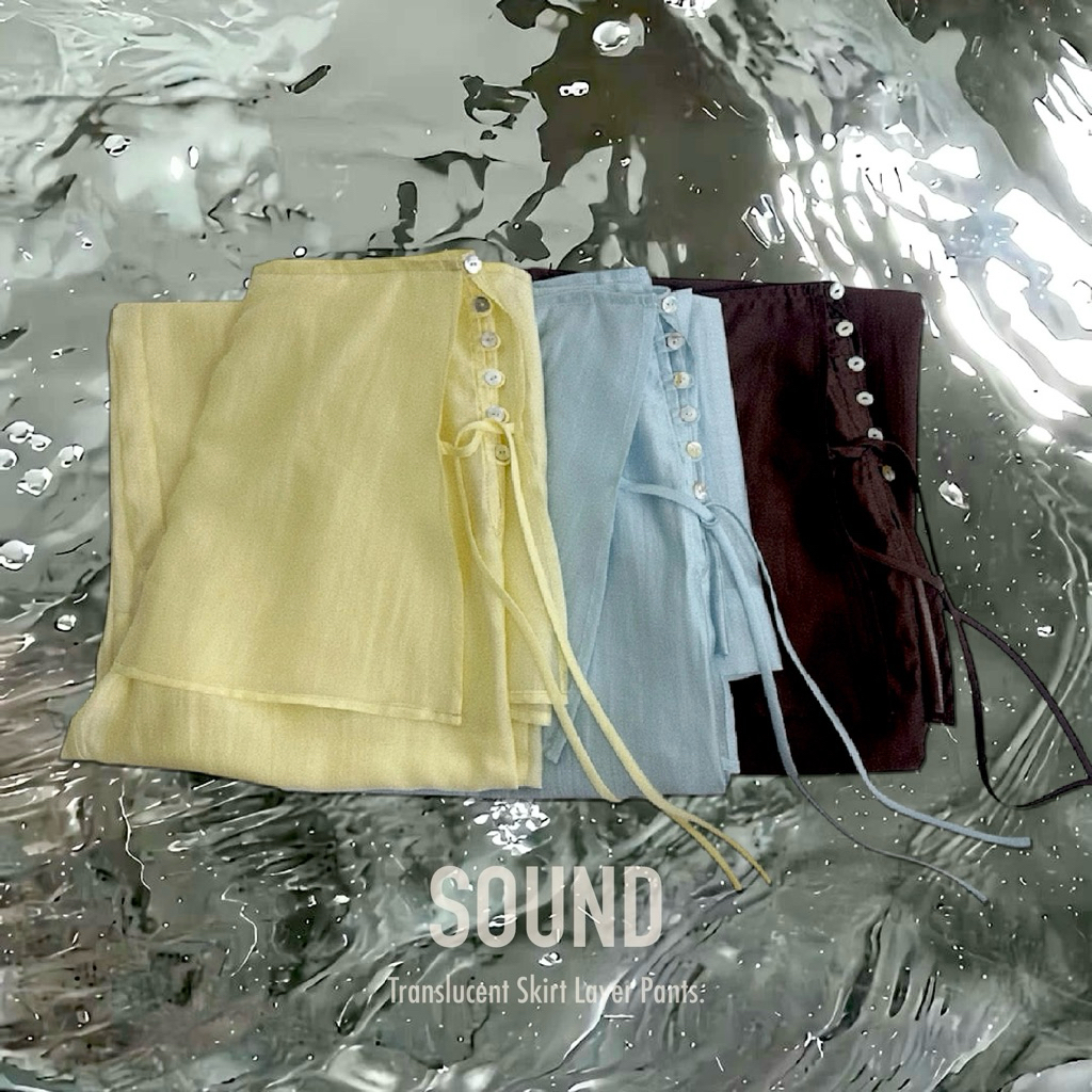 Pastelsmotel - Sound Translucent pants. กางเกงผ้า Tencel รายละเอียดกระโปรง double layer เย็นสบายมากกกก